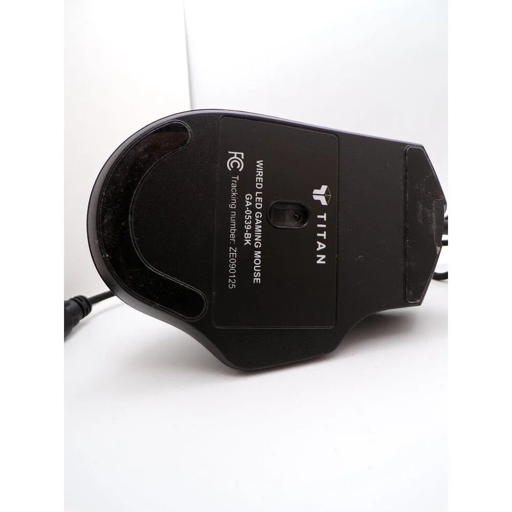 TITAN GA-0539-BK Wired LED Gaming Mouse USB Braided Cable Black